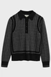 Жіноче чорне вовняне поло з візерунком HOUNDSTOOTH Gant S 4805367 - изображение 5