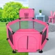 Детский манеж Malatec 130х65х100 см черный складной игровой с сетчатыми стенками безопасный легкий из ткани Oxford 210D и с металлическим каркасом для дома и путешествий розовый - изображение 3