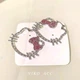 Серьги Hello Kitty со стразами серебристые 4×3,5 см, бижутерный сплав - изображение 8