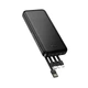 Зовнішній акумулятор HOCO J163 Wonderful power bank with 4 cables(10000mAh) Black (6942007664578) - зображення 3