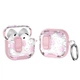 Захисний чохол Deexe Crystal Lock для AirPods 4 - Pink White Flower - зображення 1