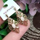 Серьги Xuping Jewelry длина 2.9см ширина 1.4см медицинское золото позолота 18К с1677 - изображение 5