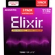 Струны Elixir 16568 Nanoweb Phosphor Bronze 11-52 Custom Light Bonus pack (3 pack) - изображение 1
