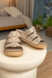 Жіночі прошиті шкіряні шльопанці DJUS SHOES Бежевий 40 розмір (26 см.) - изображение 6
