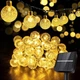 Солнечная гирлянда 5,5 м 30 LED шариков тёплый свет / уличная гирлянда на солнечной батарее IP65 для сада и террасы / декоративная гирлянда шары для балкона и патио / автономная гирлянда с датчиком сумерек - изображение 11
