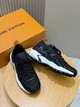 Чоловічі кросівки Louis Vuitton VNR чорного кольору, текстиль flyknit, масивна біла підошва 41 розмір - зображення 7
