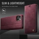 Чехол-книжка CaseMe RFID из нубука для iPhone 13 Бордовый - изображение 7