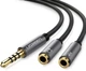 Кабель Ugreen AV141 3.5mm Male to 2x3.5mm Female Headset Splitter 20 см Black (UGR-30619) - изображение 1