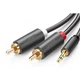 Кабель Ugreen AV102 3.5 mm to 2RCA Audio Cable 2m Gray (904019641) - зображення 1