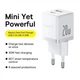 Мережевий зарядний пристрій Baseus Palm Fast Charger Type-C+USB 20W White (P10111608213-00) - зображення 9