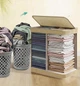 Великий кошик для білизни, бамбуковий 130 л, SONGMICS LCB068Y01, з кришкою, ручками та змінним мішком 58×39×61 см - зображення 5