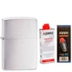 Комплект Zippo Запальничка 200 CLASSIC brushed chrome + Бензин + Кремені в подарунок - изображение 1