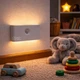 Нічник LED акумуляторний Smart Night Light з датчиком руху, бездротовий світильник з теплим світлом 2700К, настінна лампа з автоматичним та постійним режимом світіння для кімнати, коридору та шафи Білий, HA-182-White - зображення 2