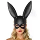 Маска кролика PlayBoy 36 см — чёрная матовая карнавальная маска для вечеринок и косплея - изображение 1