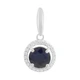 Серебряная подвеска с сапфиром 2.995ct, фианитами (2180883) - изображение 1