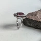 Серебряное кольцо с искусственным гранатом nano, гранатом, вес изделия 4,98 гр (60002423) - изображение 2