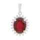 Серебряная подвеска с рубином 3.92ct, фианитами (2205326) - изображение 1