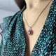 Серебряная подвеска с рубином 3.92ct, фианитами (2205326) - изображение 8