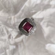 Срібна каблучка з натуральним рубіном 3.673ct, фіанітами, вага виробу 4,69 гр (2205050) - зображення 3