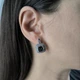 Серебряные серьги с топазом Лондон Блю 4.634ct, фианитами (2204602) - изображение 6