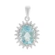 Серебряная подвеска с топазом 3.265ct, фианитами (2206965) - изображение 1