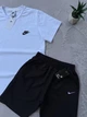 Костюм чоловічий спортивний Nike футболка шорти 2 пари шкарпеток у подарунок білий M - изображение 4