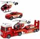 Zestaw pojazdów strażackich Woopie Laweta + Helikopter + Samochód z efektami świetlnymi i dźwiękowymi 1 :12 Czerwony 55341 (5906280655341) - obraz 2