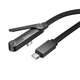 Кабель Hoco U150 Type-C - Type-C PD60W (3A) 1.2м нейлоновый для быстрой зарядки с боковым штекером и подставкой Black - изображение 4