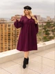 Молодежное женское платье свободного кроя Fashion 42/44 марсала - изображение 1