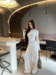 Костюм жіночий прогулянковий з мереживом молочного кольору 37777 42/46 - зображення 3