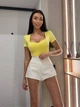 Боди PUSH-UP с коротким рукавом желтого цвета 37779 46/48 - изображение 2
