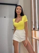 Боди PUSH-UP с коротким рукавом желтого цвета 37779 46/48 - изображение 3