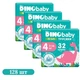 Дитячі підгузки-трусики 128 шт Dino Baby 3D Soft розмір 4 (7-14 кг) Дитячі одноразові підгузники Pants з індикатором вологи та миттєвим поглинанням Памперси трусиками пантс для дітей - зображення 1