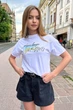 Жіноча футболка з принтом вільного крою з віскози літня Seventeen S-M Білий (2000000177410) - изображение 2