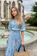 Жіноча літня сукня з принтом з льону вільного крою з рюшами Seventeen S-M Синій (2000000177397) - изображение 6