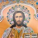 Венчальная пара "Богородица Казанская и Спаситель" на стекле в белой раме 26х23 см - изображение 5