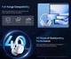 Бездротові Bluetooth навушники Baseus AeQur GH02 |портативна стерео гарнітура, Bluetooth 5.3/2.4G/AUX, 600 мАг, до 40 годин відтворення, Hi-Res аудіо, знімний мікрофон, швидка зарядка, RGB-підсвітка| Білий - зображення 9