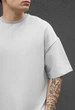 Чоловіча Футболка Стаф Світло-сіра Оверсайз Преміум Staff Light Gray Oversize Premium XXL (389215) - зображення 3