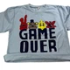 Детская теплая пижама для мальчика 134 - 140 голубой с надписью Game over 140919 - изображение 4