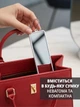 Складная расческа с зеркалом 2 в 1 дорожная компактная для укладки волос пластиковая молочная - изображение 3