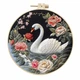Набір для вишивання гладдю Лебідь 20 см Embroidery kit для початківців Тип тканини: Льон 3005197728 - зображення 1
