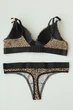 Комплект белья Victoria's Secret Cotton Lightly Lined Wireless Bra Shine Patch Leopard Set 34C-XS - изображение 3