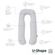 Подушка Sonex U-Shape Antistress для беременных и отдыха П-образная антиаллергенная двусторонняя 135x68x25 серая/белая (SO102593) - изображение 3