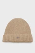 Чоловіча бежева вовняна шапка UNISEX. SHIELD WOOL BEANIE Gant OS 9910023 - изображение 1