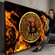 Картина для офісу - Палаючий Bitcoin - 100х130 см - зображення 4
