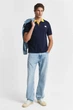 Чоловіче темно-синє поло CONTRAST SS POLO Gant M 2014023 - изображение 2
