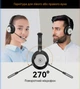 Бездротова гарнітура Wantek з мікрофоном та зарядною станцією, USB і Bluetooth, AI, кнопка вимкнення звуку з шумозаглушенням 50-годинний час - зображення 9