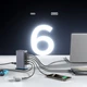 Настільний зарядний пристрій JOYROOM JR-TCM02 GaN 65 Вт EU 4 x USB-C + 2 x USB-A Black-Grey - зображення 4