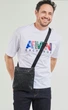 Сумка месенджер крос-боді через плече чоловіча Armani Exchange чорна з тисненим логотипом - зображення 5