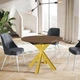 Стол кухонный раскладной RoMax Oscar Slide 90x75 см (130x75см) Loft Орех Франклин/Золотой - изображение 2